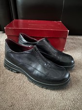 Roberto Vianni Black Leather Zip Front Ladies Shoes Size 39 UK 6