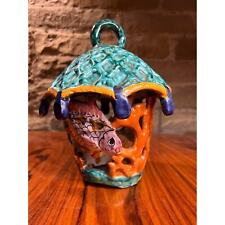 Majolica style ceramic lamp shade