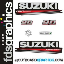 Suzuki DF90 90hp four stroke outboard engine decals/sticker kit (2018)