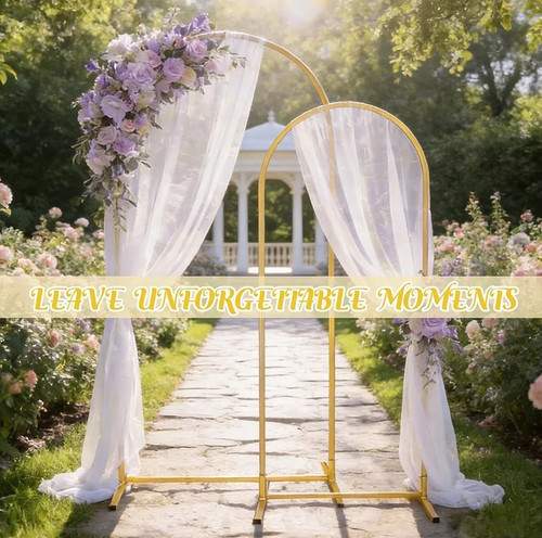 Gold metal wedding arch stand - wedding,