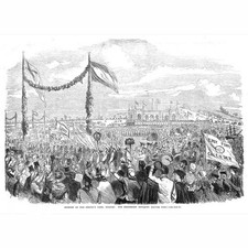 DUNDEE The Opening of the People's Park - Antique Print 1863