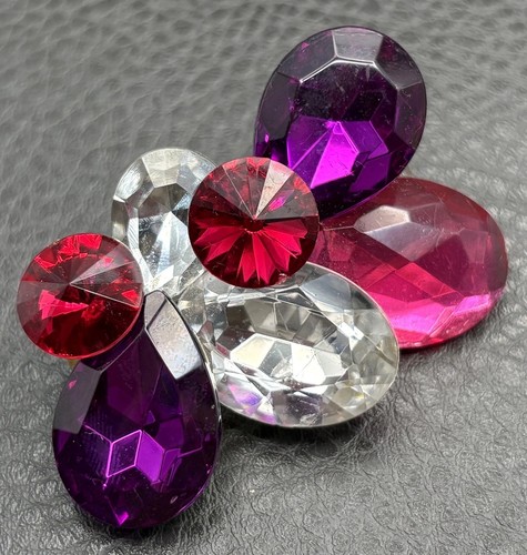 Vintage 80s crystal faceted - 80s,