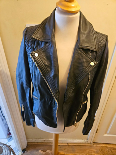 River island black leather - black,