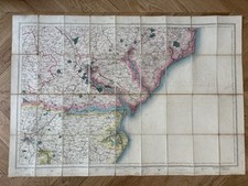 Large 1898 Ordinance Map Of The Country Around Ipswich Suffolk Essex