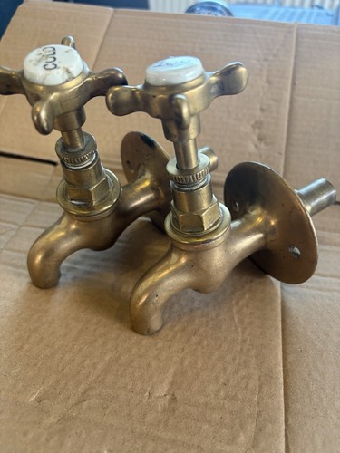 Pair old brass - brass, wall