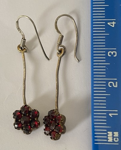 Vintage silver garnet rose - vintage,