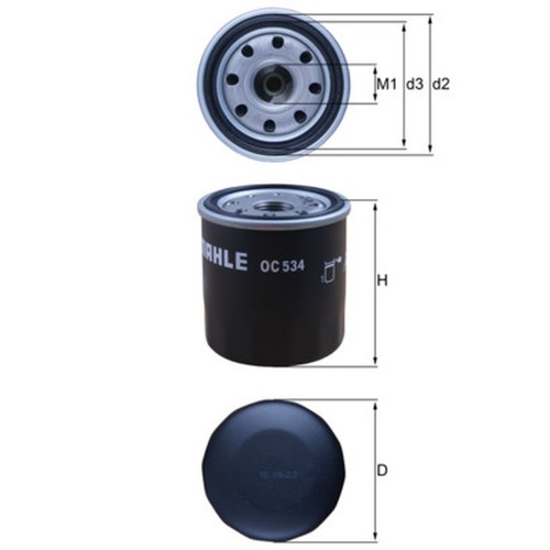 Oil filter oc534 mahle - oil,