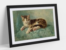 CAT NAP, HENRIETTE RONNER KNIP- FRAMED WALL ART PICTURE POSTER PRINT