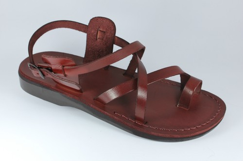 Brown leather gladiator - brown,