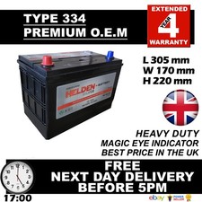 EXTRA HEAVY DUTY 250H Car Battery FORD RANGER, MITSUBISHI L200, TERRANE 334 90AH