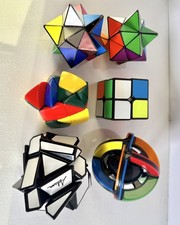 6 x Vintage Rubiks Style Puzzle Cubes Joblot Bundle