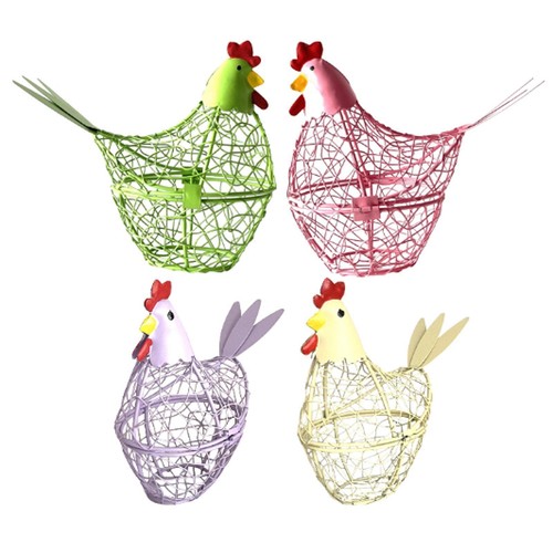 Chicken wire egg basket - chicken,