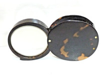 Antique Georgian French optical faux Tortoiseshell Pocket Magnifying Glass Loupe