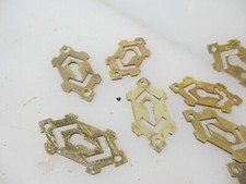 Small Vintage Brass Escutcheon Keyhole Plate Old Hardware Chest Box Drawer -£4ea