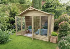 Forest Beckwood Apex Summerhouse 8x6 - Double Door - 4 Windows Garden Shed