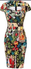 GRACE KARIN Women's Elegant 1940s Bodycon Party Dress Floral Print Size Large