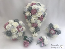 Wedding bouquets dusky pink