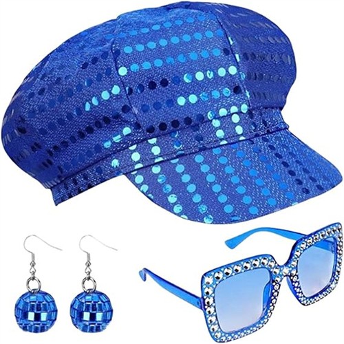 3pcs 70s sequin hat - 3pcs,