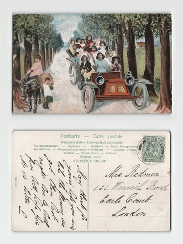Postcard children in vintage - postcard,