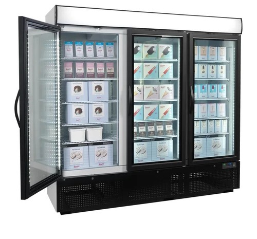 New upright triple glass door - new,