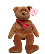 Vintage TY Beanie Baby Britannia Bear 1997 PE Pellets British Teddy Bear