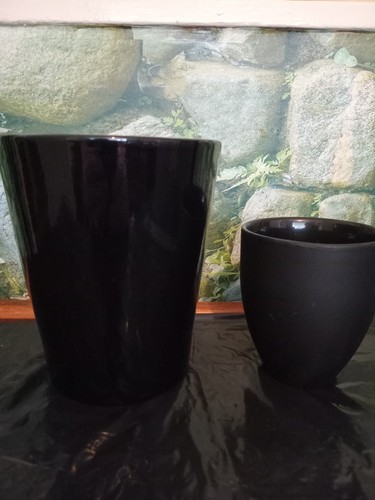Ceramic black pots 12cm and - pots,