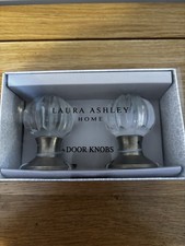 Laura Ashley Vivien Sprung Door Knobs Brass Pair Still Tied In Packaging.