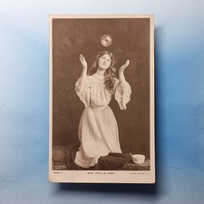 Edwardian Actress Postcard 1909 Real Photo Miss Phyllis Dare Blowing Bubbles