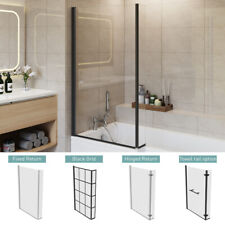 180 Pivot L Shape Shower Bath Screen Hinged/Fixed Return 6mm Easy Clean Glass