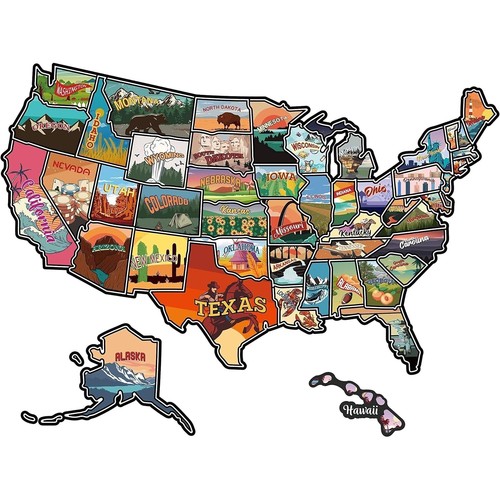 Usa travel map sticker - travel,