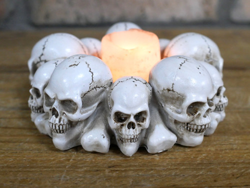 Skulls candle light - candle, holder