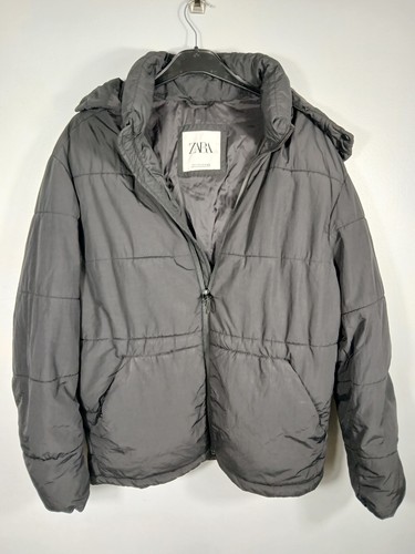 Zara womens black hooded - zara,