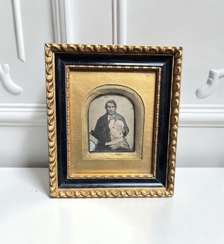 Antique 1850s ambrotype father - 1850s,