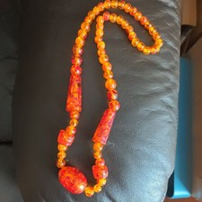 vintage amber glass bead
