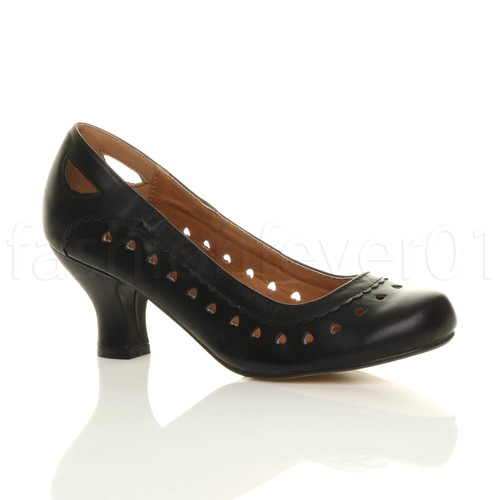 Womens ladies mid high heel - ladies,