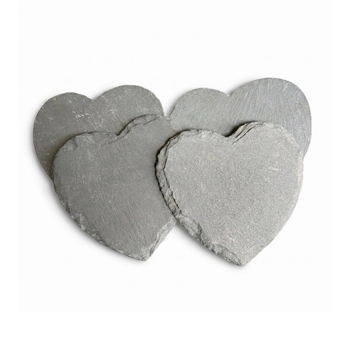 Heart shaped slate coasters - shaped,