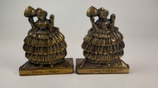 Vintage Brass 'Esmeralda' Victorian Style Lady Bookends