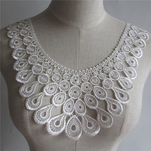 White lace drop embroidery - lace,