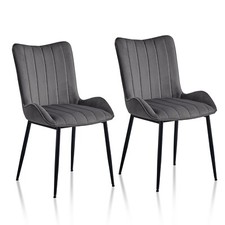 2x Modern Velvet Dining Chairs