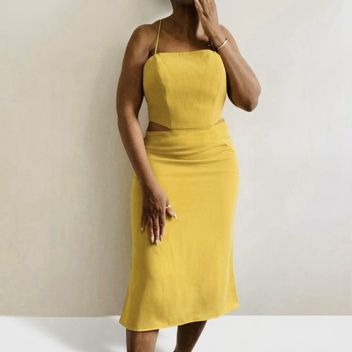 Whistles mustard midi dress - whistles,