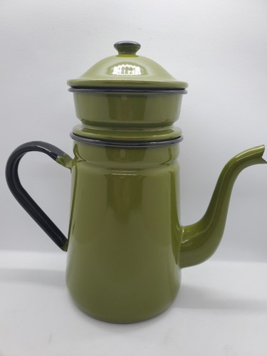 Vintage avocado green enamel - avocado,