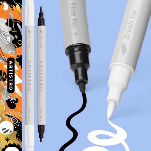 White dual tip acrylic paint - dual-tip,