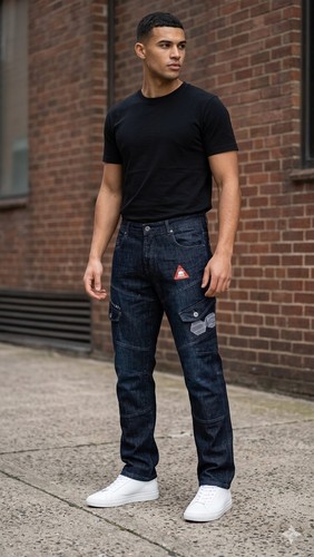 Black label men cargo denim - black,