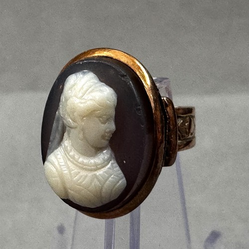 Victorian 1880 cameo ring - victorian,