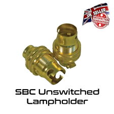 Brass Lamp Holder UN Switched - Small Bayonet SBC - 1/2"  Bulb Holder *UK Stock*