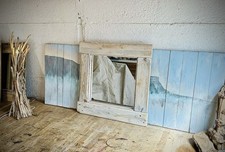 Driftwood Mirror - White Mirror - Coastal Art - Driftwood art - Whitewashed -