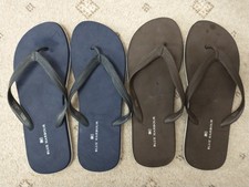 Marks & Spencer Blue Harbour 2 Pairs Flip Flops Blue Brown Medium