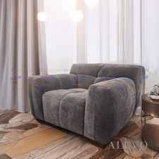 ALUXO® Harlem 1/2/3/4 Seater Sofa Arm Chair Chocolate Velvet Boucle Group Range