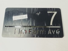 3D Black House Sign Wall Gate Door Number Street Name Home Plaque Mirror Chrome