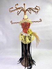 Vintage Dress Form Jewelry Tree –  Beaded Boho Corset Display Stand